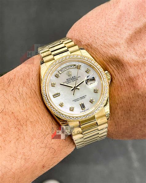 rolex day date 36 mm yellow gold|rolex day date white dial.